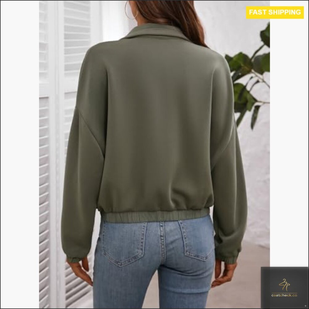 Cropped Oversized Utility Jacket Long Sleeve Zipp… - image 6